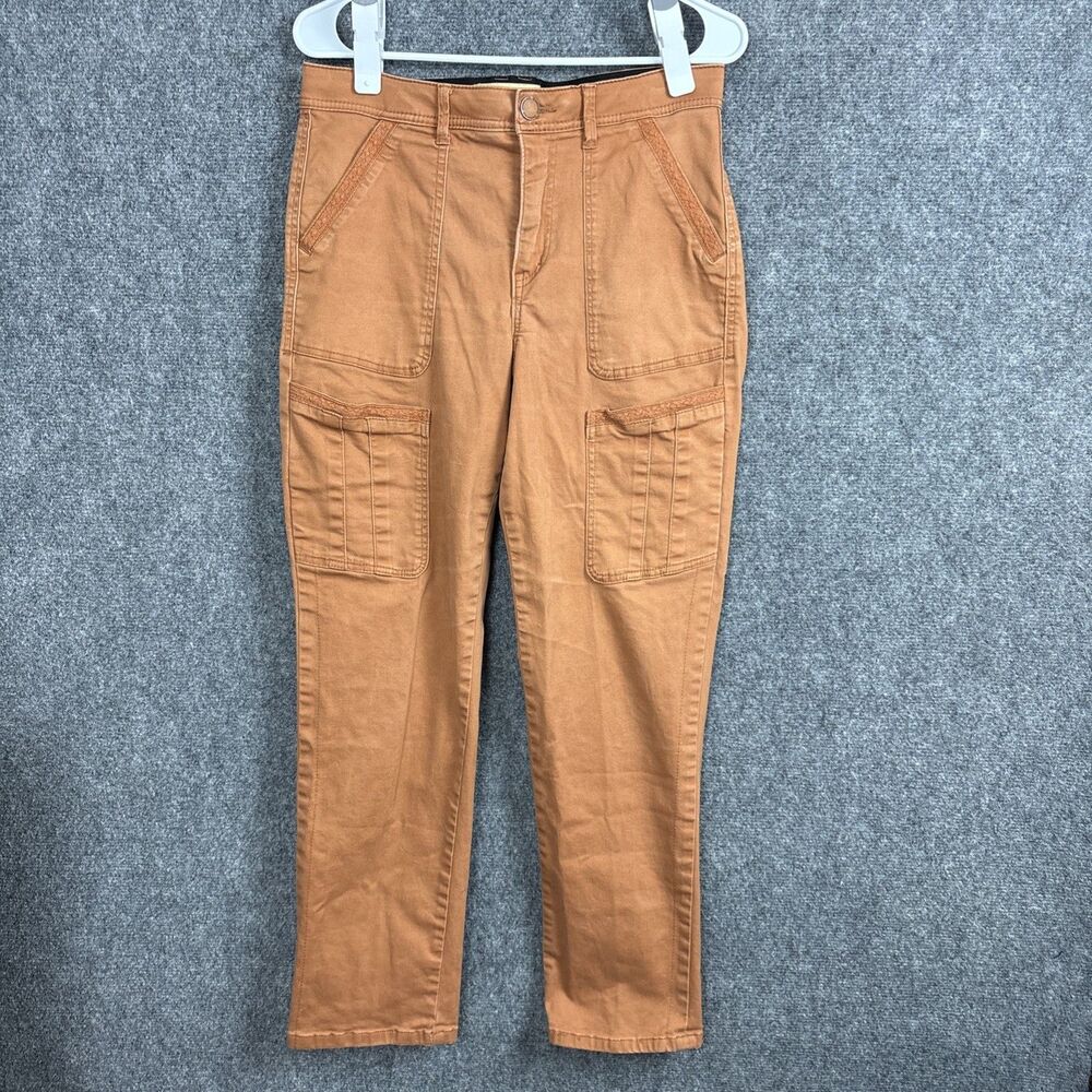 Democracy Ankle Skinny Jeans Womens Size 10 Brown Burnt Orange Cargo Utility
